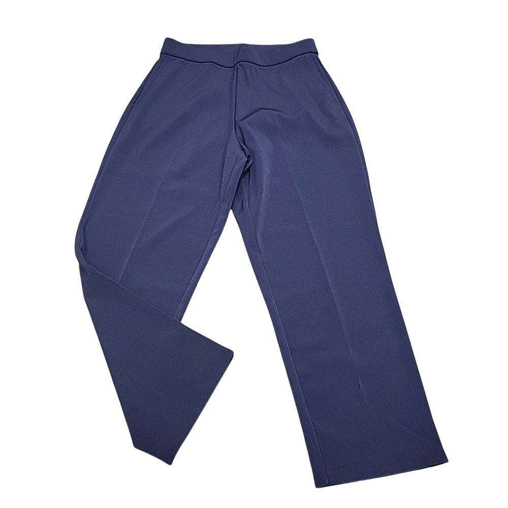 Susan Graver Women's Pull On Cropped Pants Pockets Navy Blue Size XX-Small